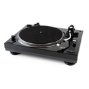 Gira-discos Music Hall US-1 em preto brilhante, visto de frente